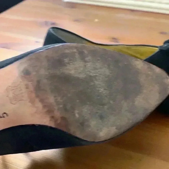 Enzo Angiolini 100% leather suede black tie up shoes with kitten heel,size 6 1/2 - Picture 5 of 8